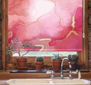 Cortina moderna com efeito de mármore rosa e dourado - TenStickers