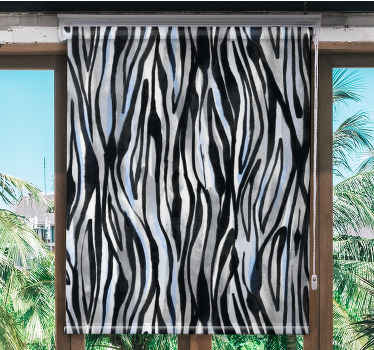 Abstract zebra stripes texture and pattern roller blind - TenStickers