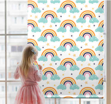 Rainbows and clouds children room roller blind - TenStickers
