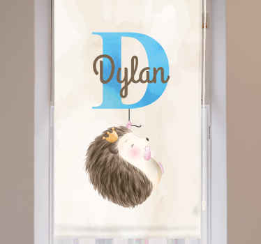 Hedgehog with initial and name blind children - TenStickers