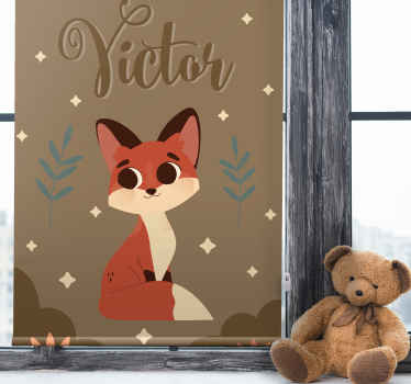 Custom fox design children room roller blind - TenStickers