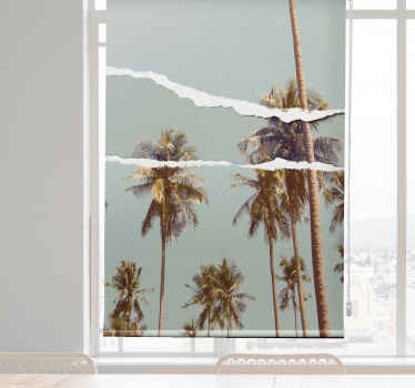 Toile fenêtre arbre conception d'été de palmier - TenStickers