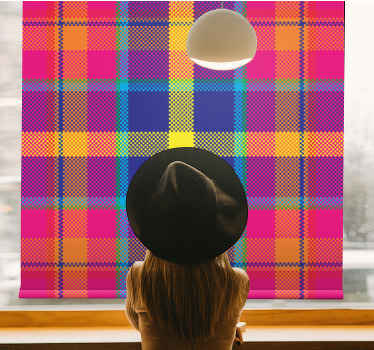 Colourful gingham pattern Teenage blind - TenStickers