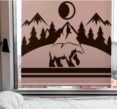 Store enrouleur animaux ours et montagnes - TenStickers