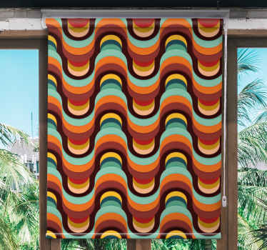 Rollo Fenster Vintagemuster retro-wellenmuster - TenStickers