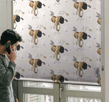 Fantastisk svartvitt elefant djurRullgardin - Tenstickers