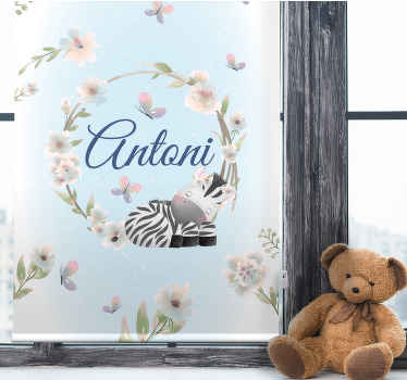 Ljubke živali zebra z imenom Roleta otroci - TenStickers