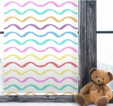 Estor enrollable infantil líneas onduladas de colores - TenVinilo