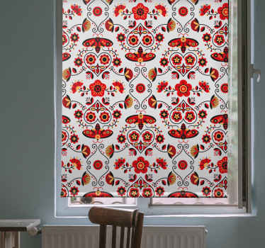 Polish red pattern floral blind - TenStickers