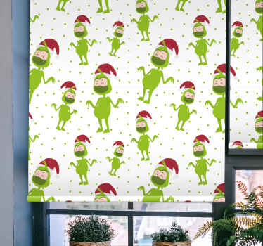 Estor salón Feliz navidad con cara de mascara - TenVinilo