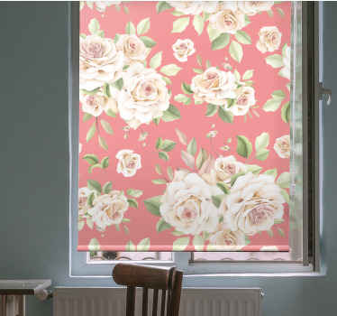 Rollo Fenster Esszimmer rosen blumenmuster - TenStickers