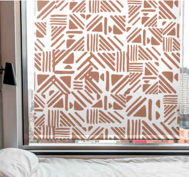 Geometrische patroonelementen rolgordijn hoofd slaapkamer - TenStickers