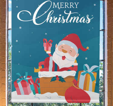 Store enrouleur original le père noël entouré - TenStickers