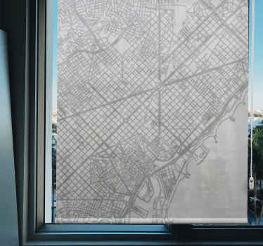 City Map Pattern world map roller blind - TenStickers