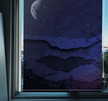 Rollo Fenster Originell mondbeschienene skyline - TenStickers