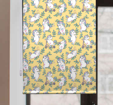 Baby unicorns playing children room roller blind - TenStickers