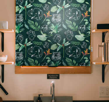 Rolo zavjese životinje životinjska skica cvjetni - TenStickers