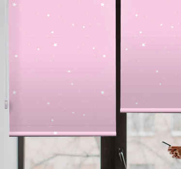Vita stjärnor rosa bakgrund barn rullgardin - Tenstickers