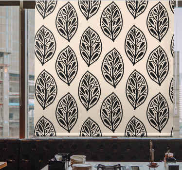 Estor flores Hojas negras lindas - TenVinilo