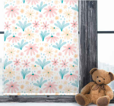 Cortina roller flores patrón floral de margaritas - TenVinilo
