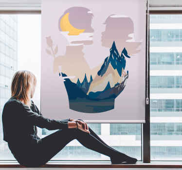 Estor enrollable original escena nocturna de montañas - TenVinilo