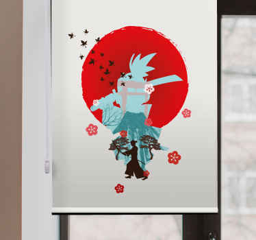 Samurai silhuet superhelte rullegardiner - TenStickers