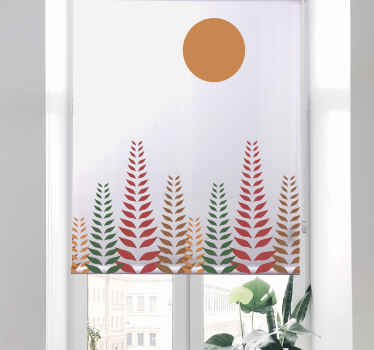 Retro foliage and sun modern blind - TenStickers