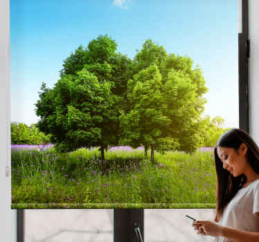 Estores de rolo de árvores cenário de vegetação exuberante - TenStickers