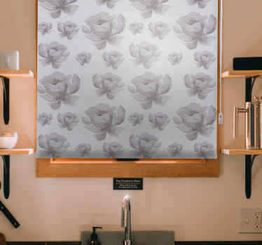 Grå delikat design Rullgardin blommor och växter - Tenstickers