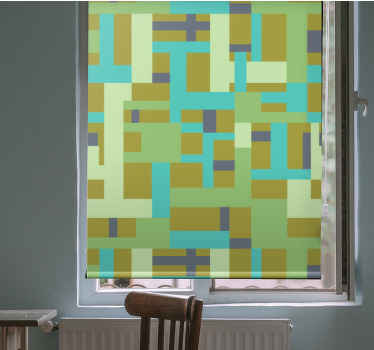 Suorakulmio kuvio vihreä vintage rullaverho - Tenstickers