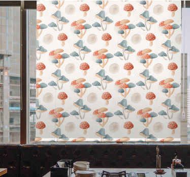 Watercolor mushroom pattern Modern blind - TenStickers