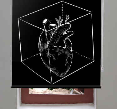 Kalp elle çizilmiş kutu genç Stor perde - TenStickers