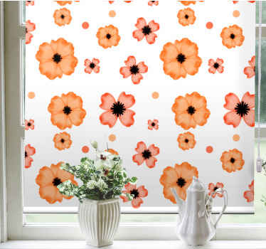 Stores fleurs et plantes Aquarelle orange et rose - TenStickers