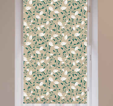 Rollo mit Blumen und Pflanzen Weißes vintage-rosenmuster - TenStickers