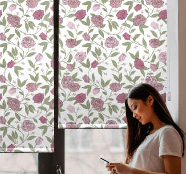 Lyserøde blomster og planter rullegardin - TenStickers