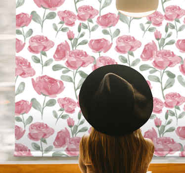 Rollo Fenster Blumen aquarellrosen - TenStickers