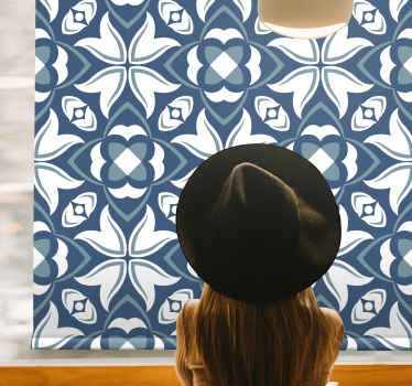 Fenster Rollo modern blaue stilvolle geometrische formen - TenStickers