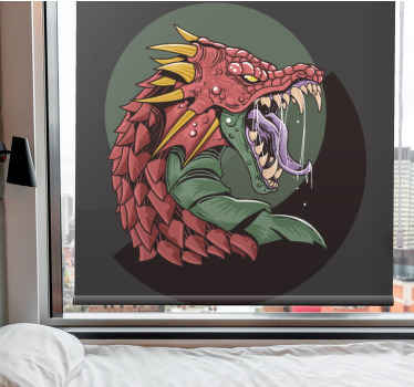 Cortina roller geek cabeza de dragón feroz - TenVinilo