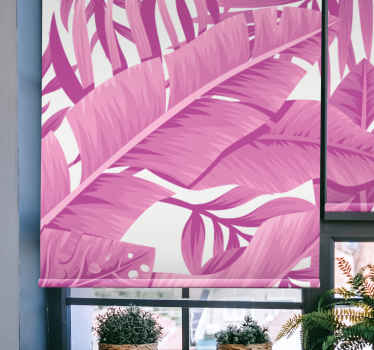 Tropické ružové listy palmy kvety rastlina Roleta - Tenstickers