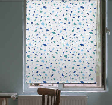 Blue terrazzo effect texture and pattern roller blind - TenStickers