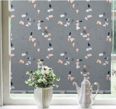 Store enrouleur textures et motifs terrazzo gris simple - TenStickers