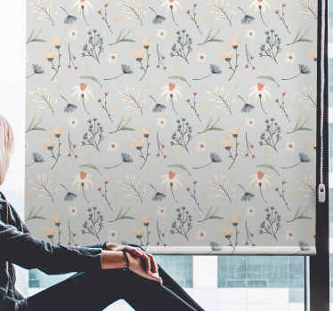 Store enrouleur fleur éléments délicats - TenStickers