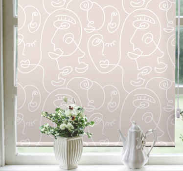 Tenda a rullo con stampa facce di linee astratte - TenStickers