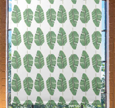 Nordic tarzı yeşil yaprak deseni nordic Stor perde - TenStickers