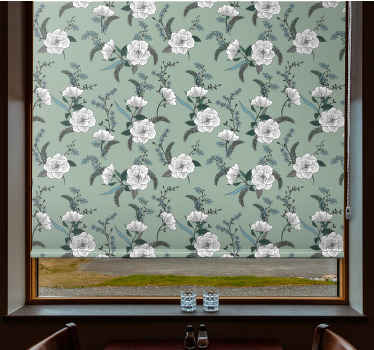 Magnolia blommönster Rullgardin blommor och växter - Tenstickers