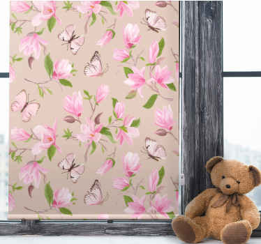 Rollo mit Blumen Rosa magnolie - TenStickers