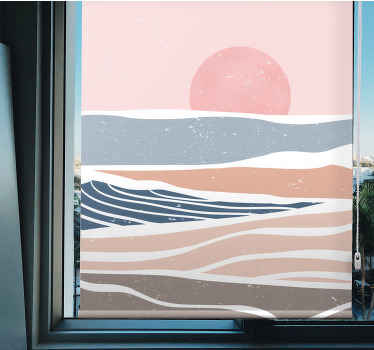 Serene Sunset Waves vintage roller blind - TenStickers