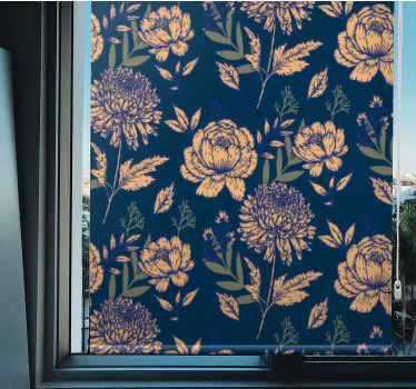 Navy elegant pattern floral blind - TenStickers
