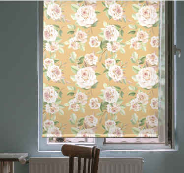 Estores enrollable flores patrón de rosa floreciente - TenVinilo