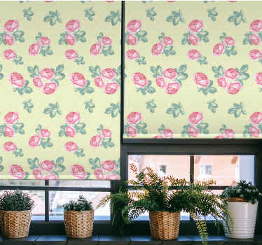 τριαντάφυλλο μοτίβο λουλούδια και φυτό τυφλό - TenStickers